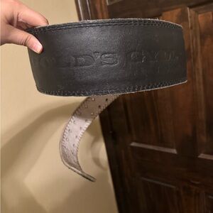 Gold's Gym Black Leather Belt Size Large